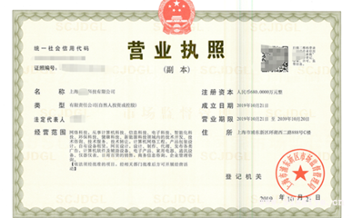 上海辦理人工智能科技公司營業(yè)執(zhí)照經(jīng)營范圍參考